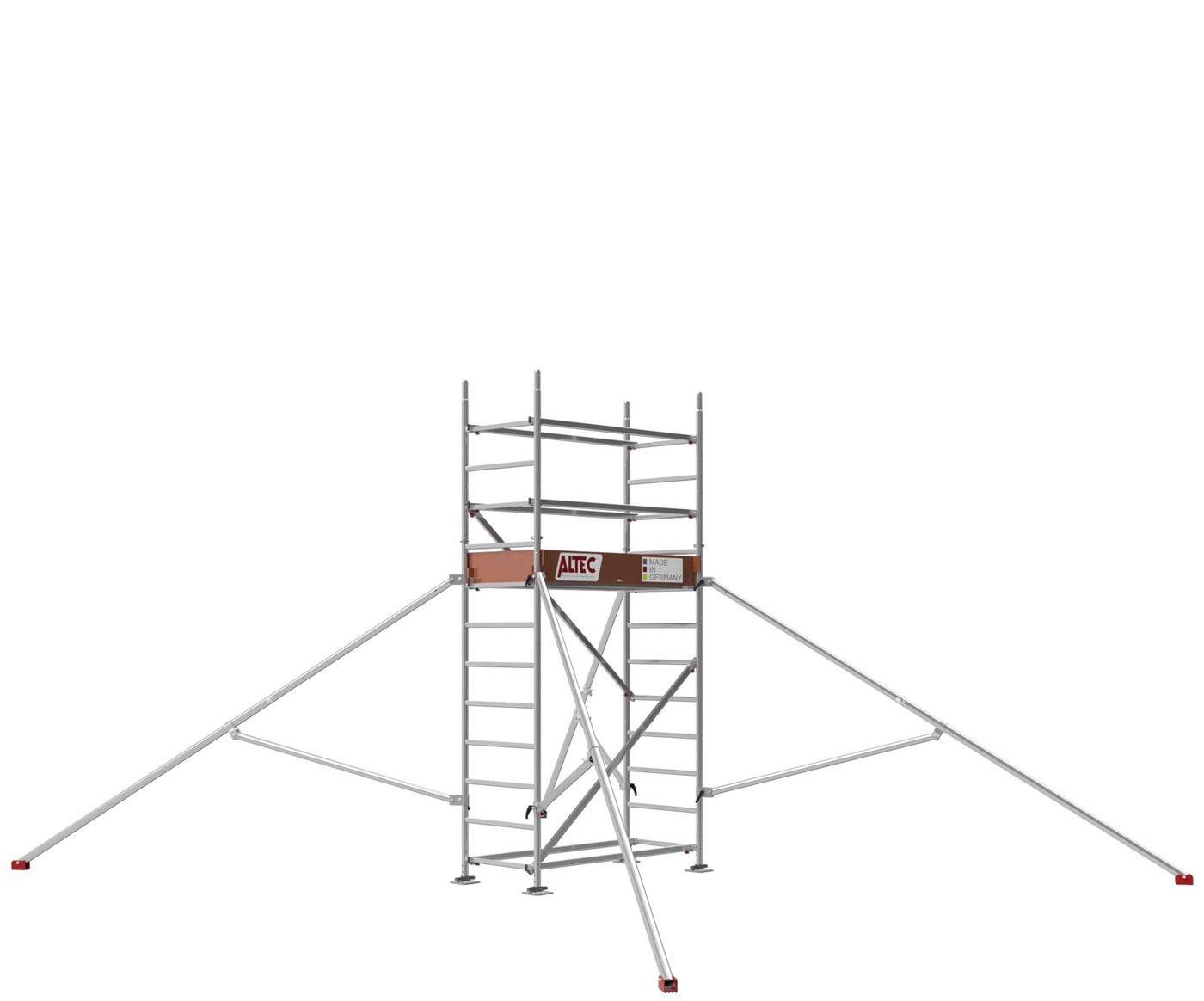 ALTEC Aluminium Fahrgerüst Rollfix 2.0 mit Fußplatten & Dreieckausleger, Made in Germany, maximale Arbeitshöhe 10 Meter Bild 2