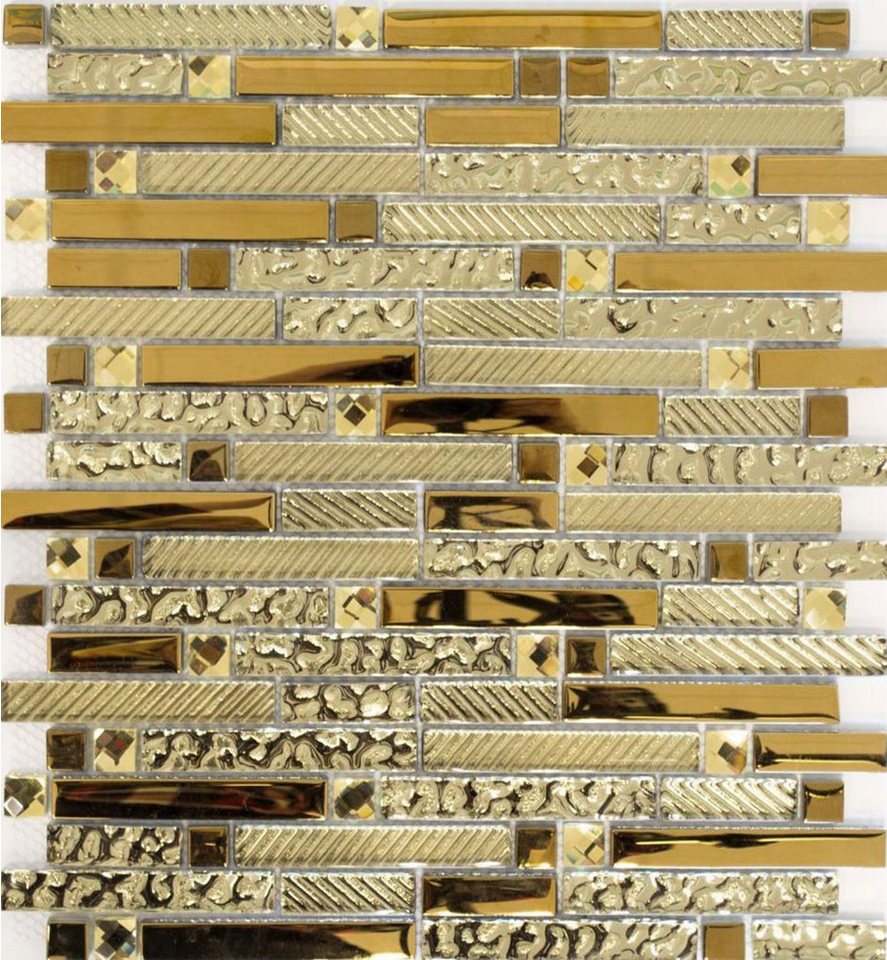Mosani Mosaikfliesen Glasmosaik Stäbchen Mosaikfliesen Fliesenspiegel Electroplated Bild 4