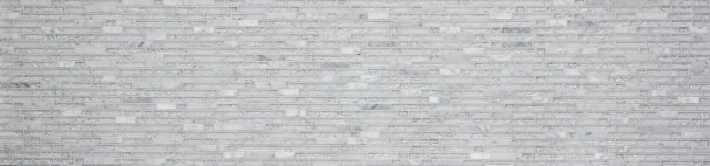 Mosani Mosaikfliesen Glasmosaik Naturstein Stäbchen Mosaikfliesen weiß klar carrara Bild 2