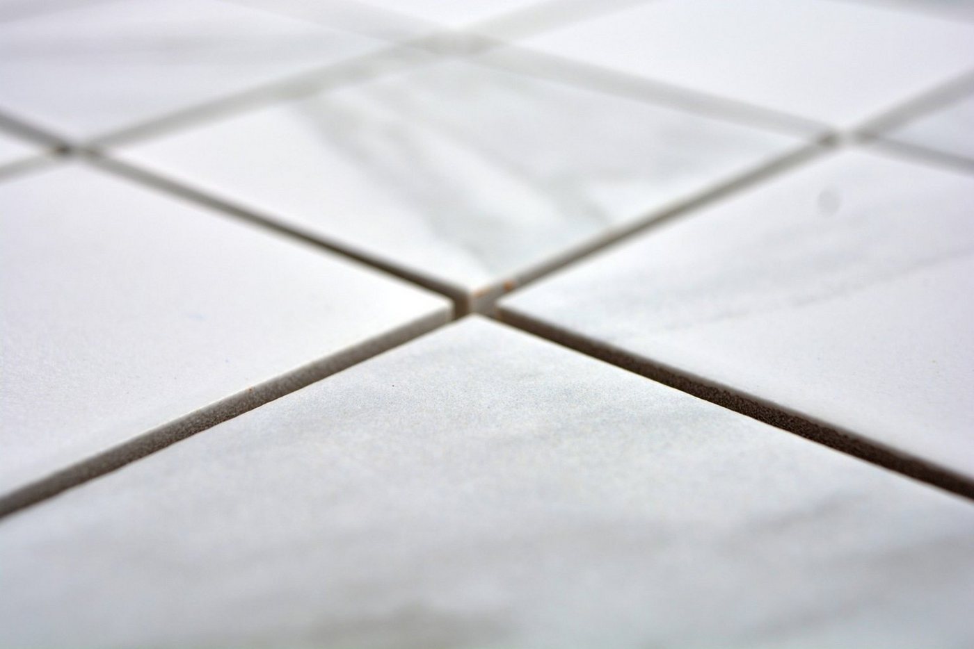 Mosani Mosaikfliesen Keramik Mosaik Fliese Carrara weiß grau Bad Küche Bild 2