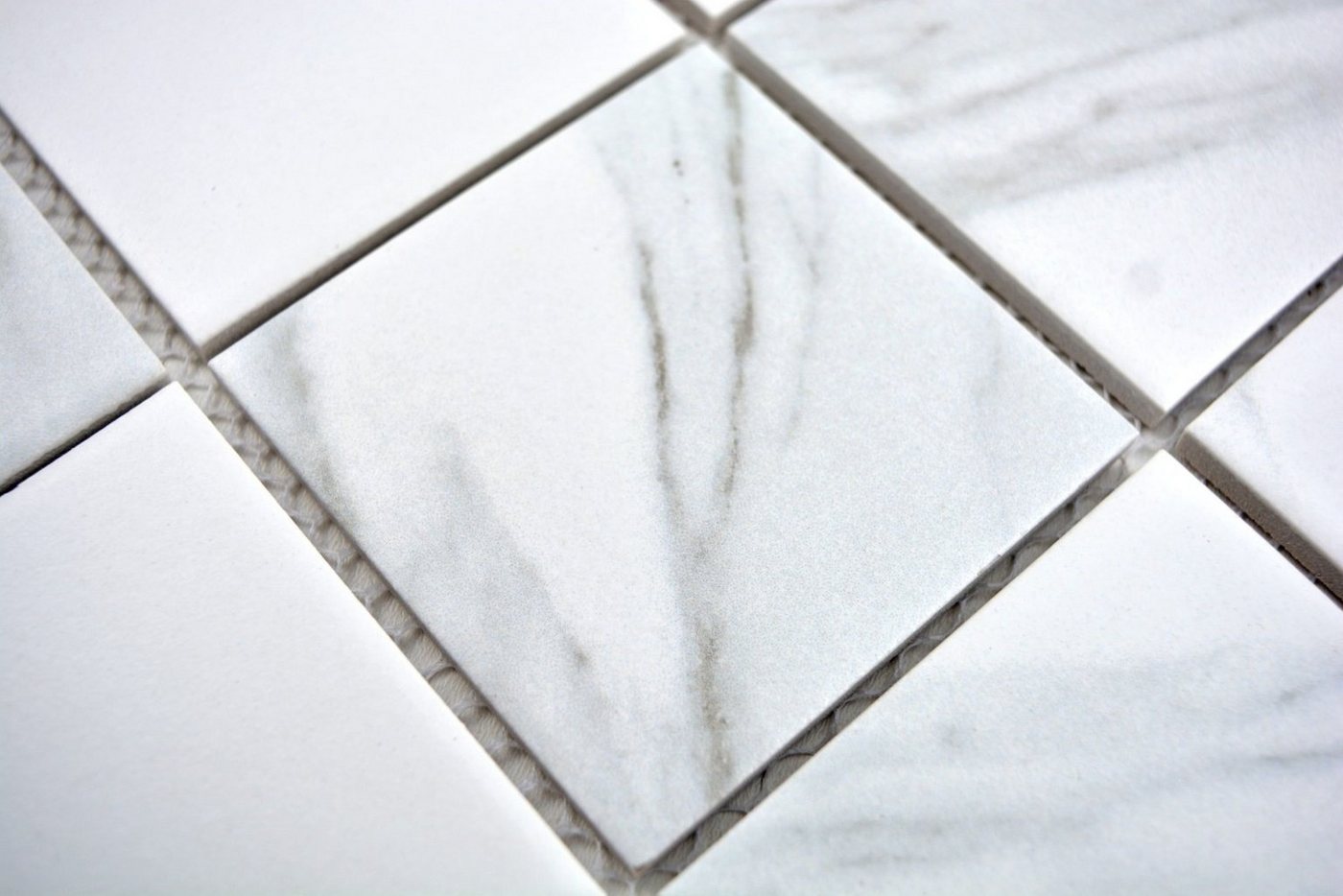 Mosani Mosaikfliesen Keramik Mosaik Fliese Carrara weiß grau Bad Küche Bild 4