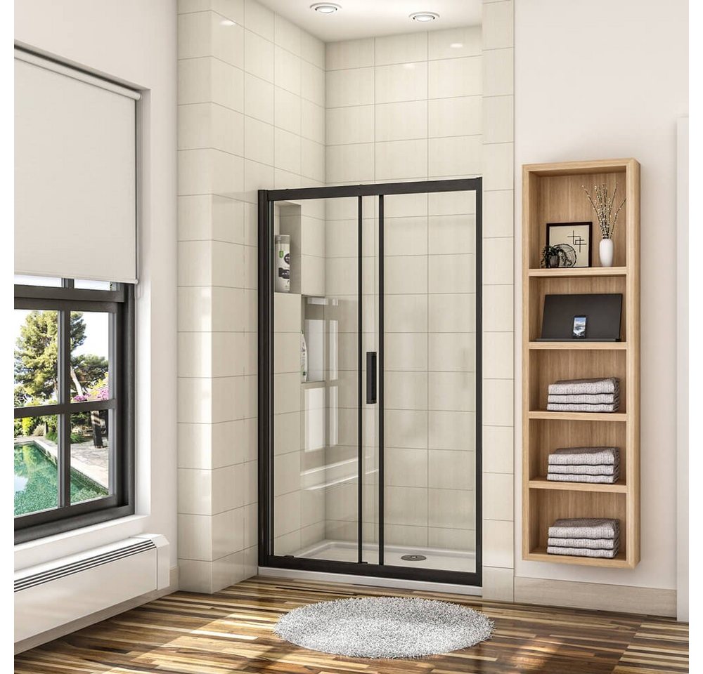 duschspa Dusch-Schiebetür 195cm 8mm Nano Glas Schiebetür Nischentür Duschtür Dusche Duschkabine, 100x195 cm, Einscheibensicherheitsglas, Sicherheitsglas, (Set) links und rechts montierbar