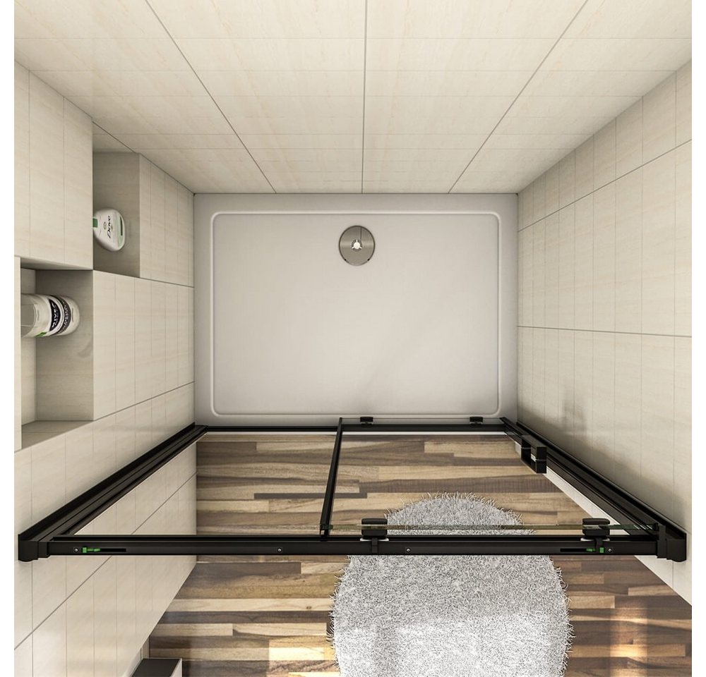 duschspa Dusch-Schiebetür 195cm 8mm Nano Glas Schiebetür Nischentür Duschtür Dusche Duschkabine, 100x195 cm, Einscheibensicherheitsglas, Sicherheitsglas, (Set) links und rechts montierbar Bild 3