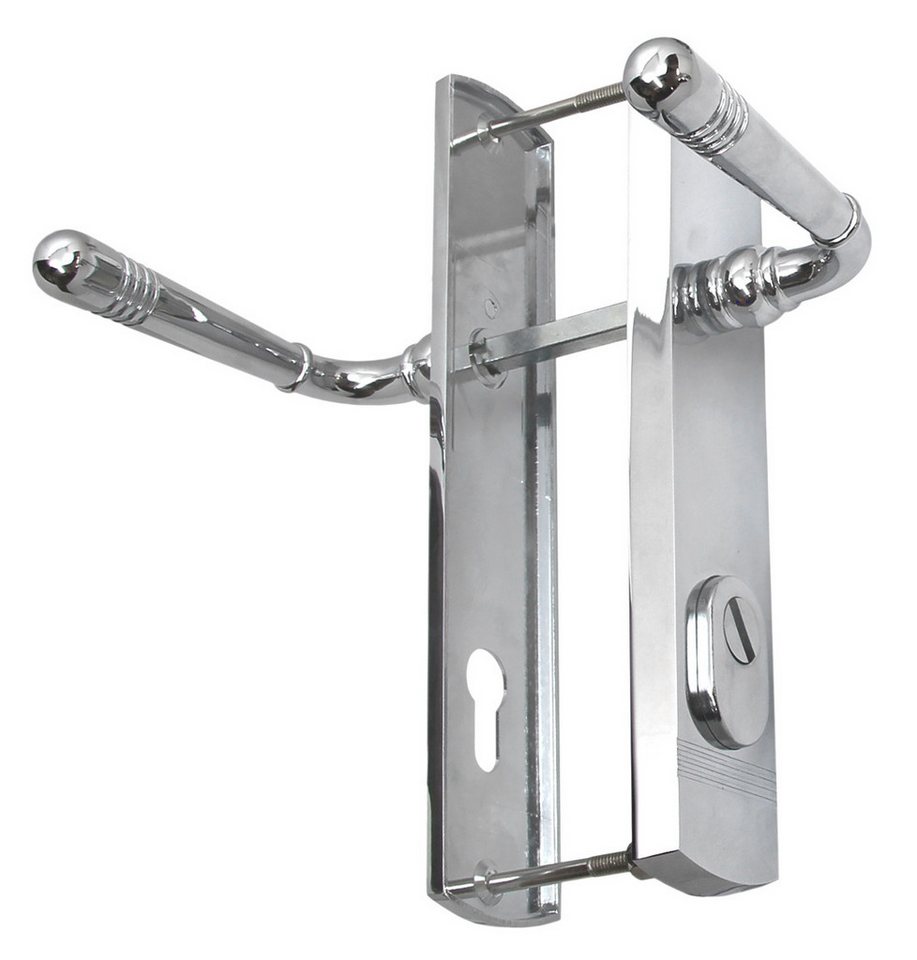 Häusler Onlinehandel GmbH Türbeschlag Schutzbeschlag Helena LS Chrom HS 92 Dr-Dr, Außenschild mit Stahleinlage