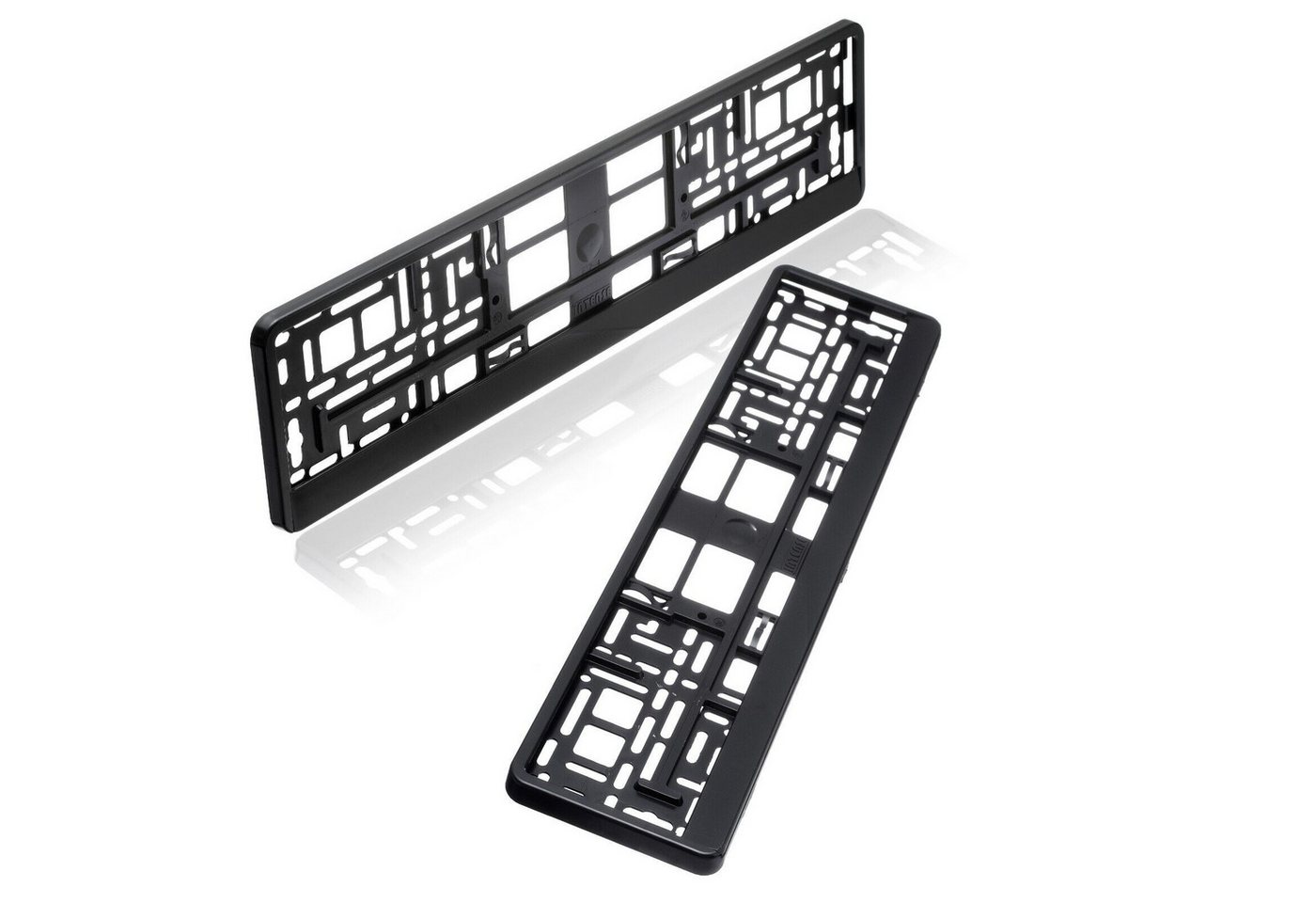Kummert Business Kennzeichenhalter Set, schwarz matt, Kfz Kennzeichenhalterung für PKW, (kein Bohren oder Kleben notwendig), mit abnehmbarer Steckleiste zur einfachen Montage des Kennzeichens