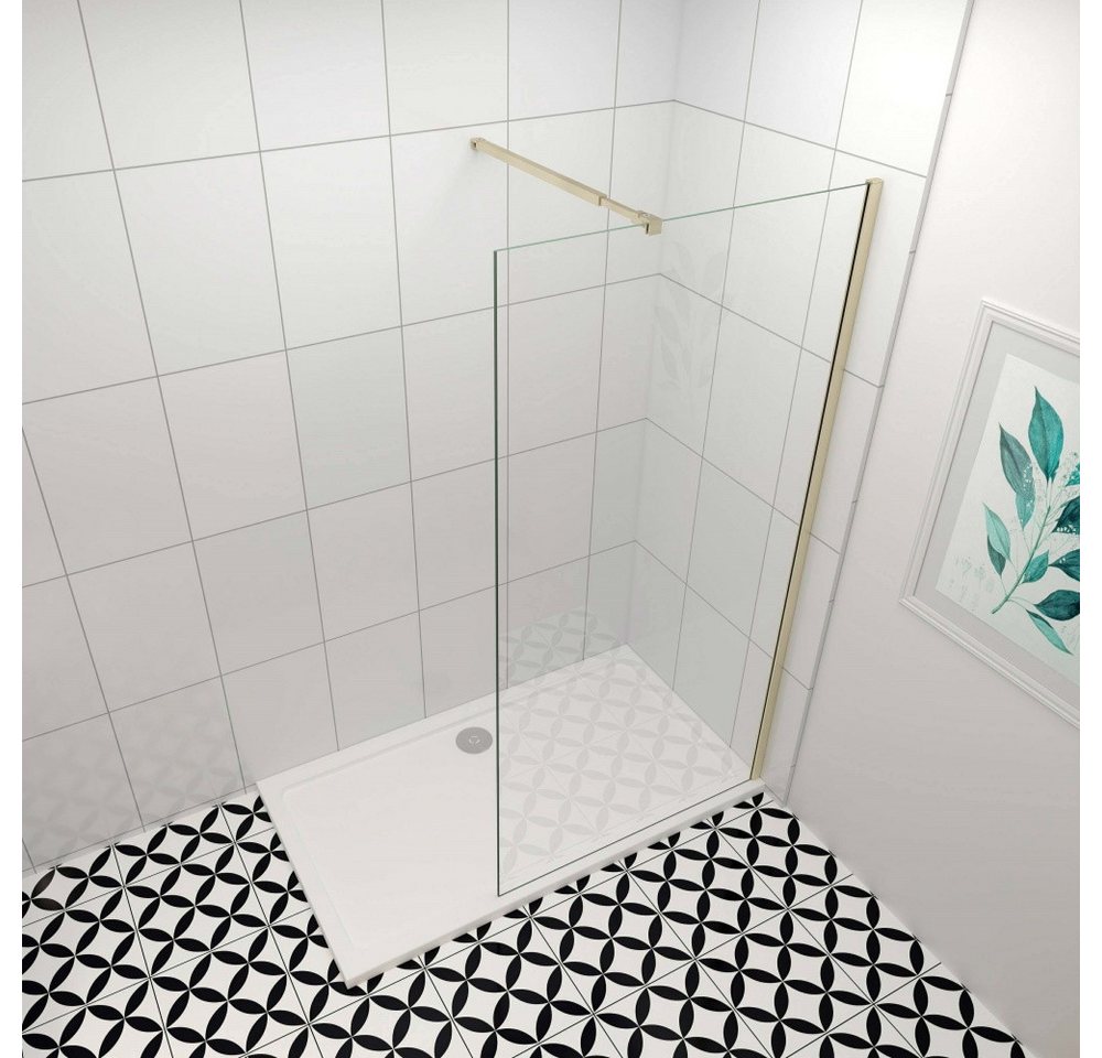 Duschparadies Duschwand 8/10 mm ESG Walk in Dusche Trennwand Duschtür Mit Stabilstange, Sicherheitsglas,Einscheibensicherheitsglas, NanoGlas Bild 3