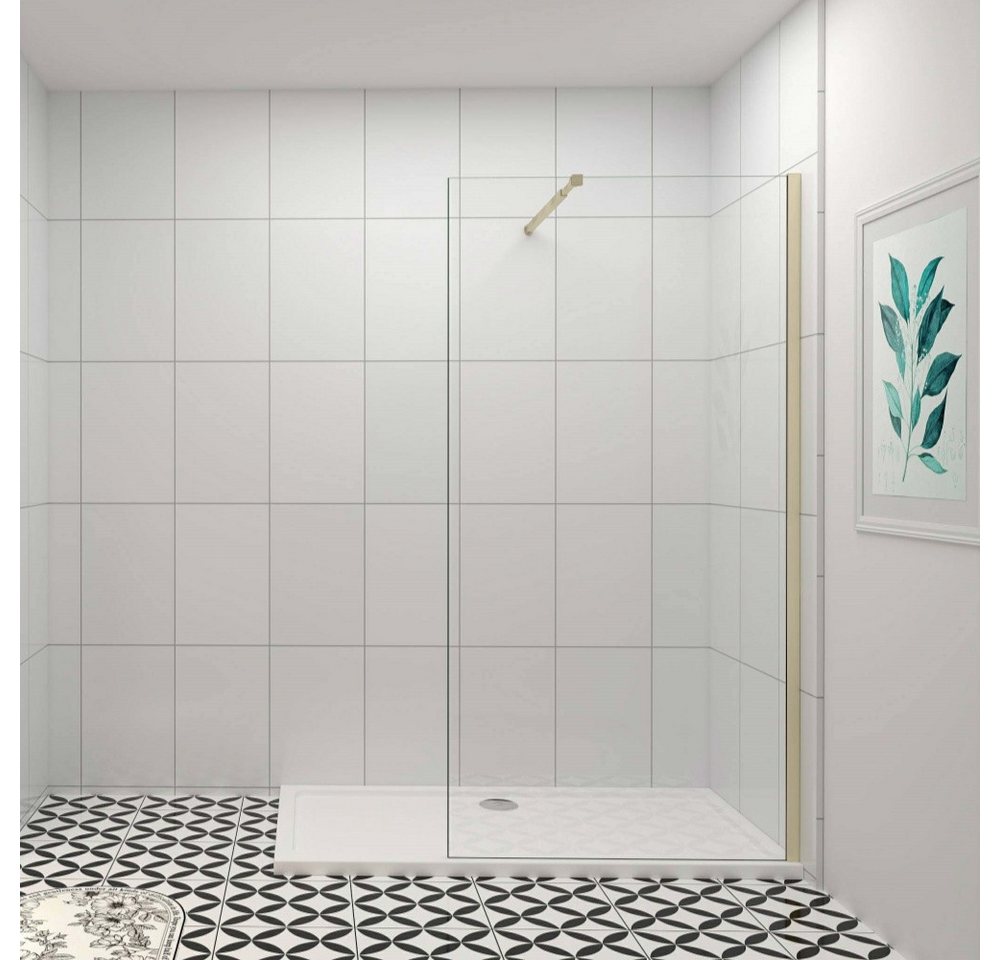 Duschparadies Duschwand 8/10 mm ESG Walk in Dusche Trennwand Duschtür Mit Stabilstange, Sicherheitsglas,Einscheibensicherheitsglas, NanoGlas Bild 5