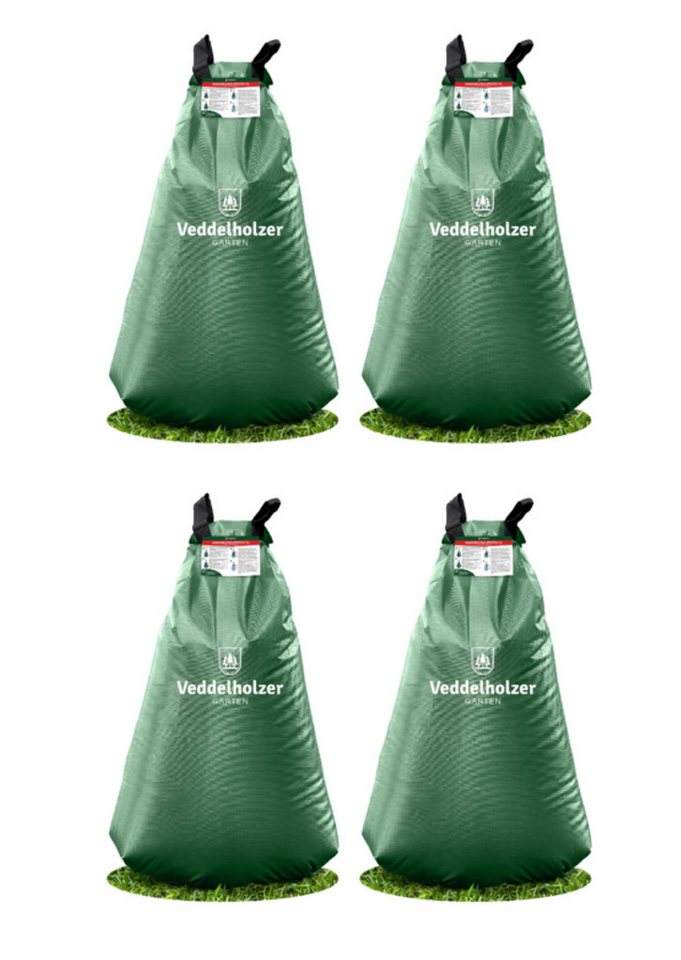 Veddelholzer Bewässerungssystem 4x75l Baumbewässerungssack Reißverschluss kombinierbar Diebstahlschutz, (Miteinander Kombinierbar durch Reißverschluss, 4 mal 75 Liter), Robust und wetterbeständig für Bäume, Jungbäume und Sträucher. Bild 3