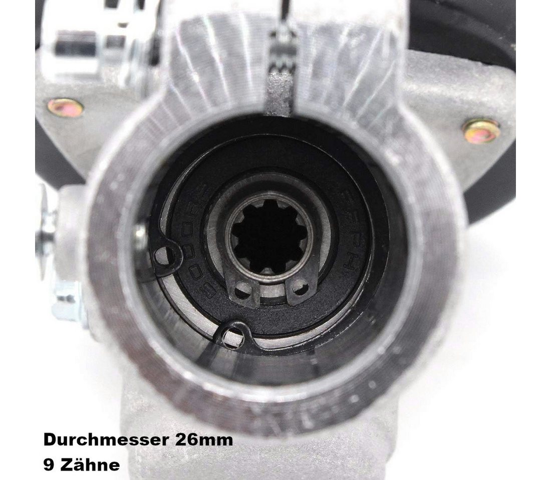 Trade-Shop Motorsensenmesser Getriebekopf passend für Motorsensen mit Ø 26mm Rohr / 9 Zähnen (1-St), Ausführung: 9-Zahn Antriebswelle / Gewinde: M10 x 1,25 (links) Bild 4