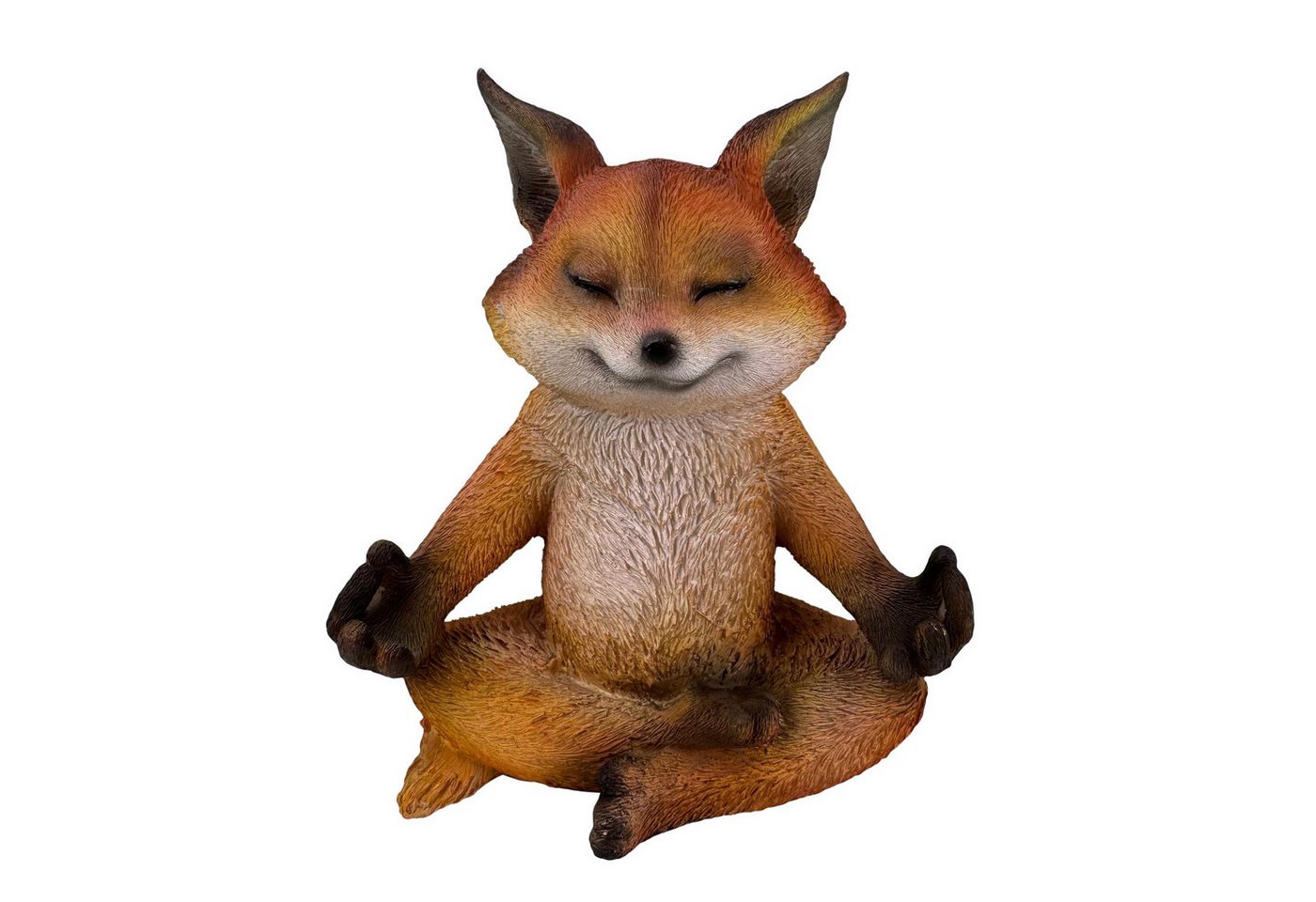 Online-Fuchs Gartenfigur Yoga Fuchs in Meditation - Dekoration Figuren für außen geeignet, (Deko für Garten, Terrasse und Balkon, 15,5 cm groß), aus Kunstharz (Polyresin) - Wetterfest