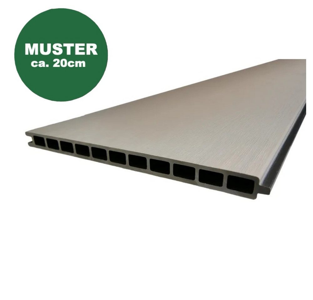 Woodstore24 Zaun Komplettset XXXL Premium coex. WPC Zaun zum einbetonieren beige, (Sichtschutz - 1,79 m Breite, 1,73 Höhe, 2 cm Stärke, Lamellenzaun Komplettset inkl. Pfosten, Start- und Endprofil), Stecksystem, Lamelle aus recyceltem Kunststoff & Holzfasern, beige