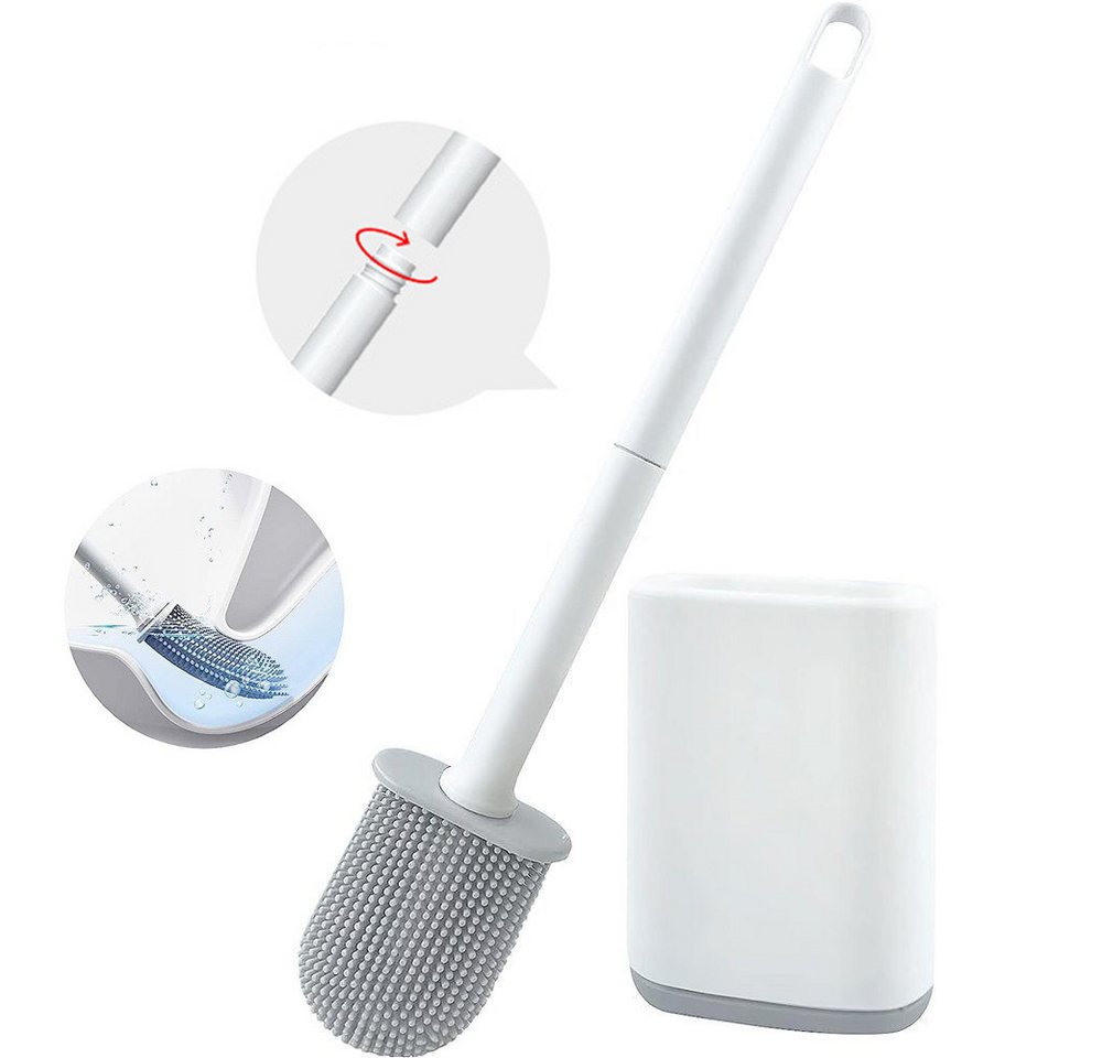 TUWENA Badaccessoire-Set Silikon-Toilettenbürste und Halter, biegsam, effiziente Reinigung, set, Modulares Design, einfache Installation, flexible Handhabung