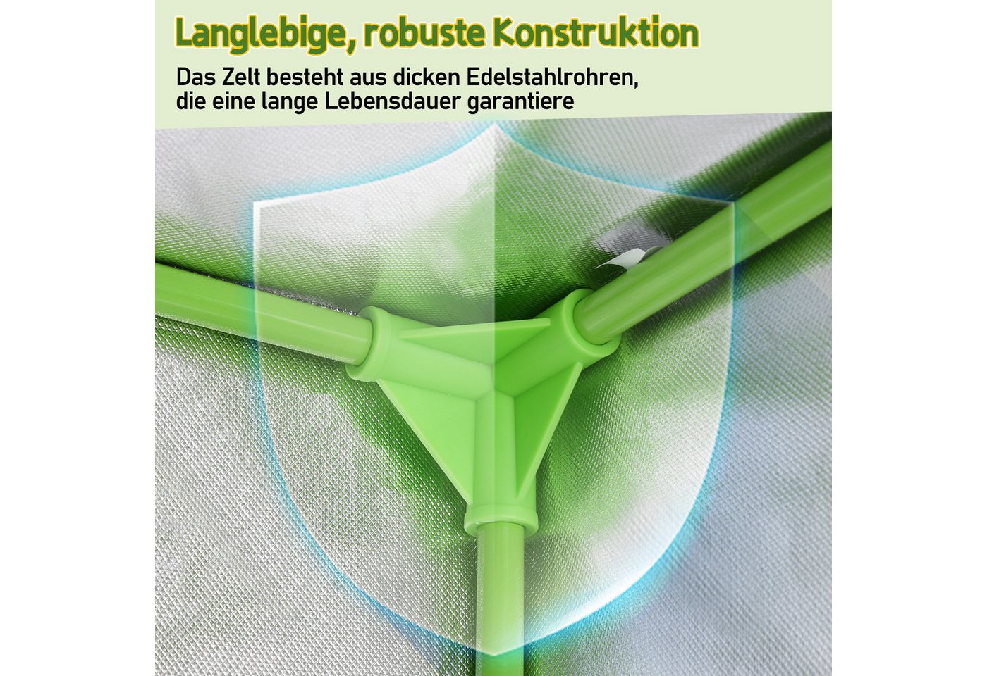 Clanmacy Gewächshaus Growbox Growzelt Gewächszelt 600D Indoor Pflanzenzelt Größe wählbar Bild 4