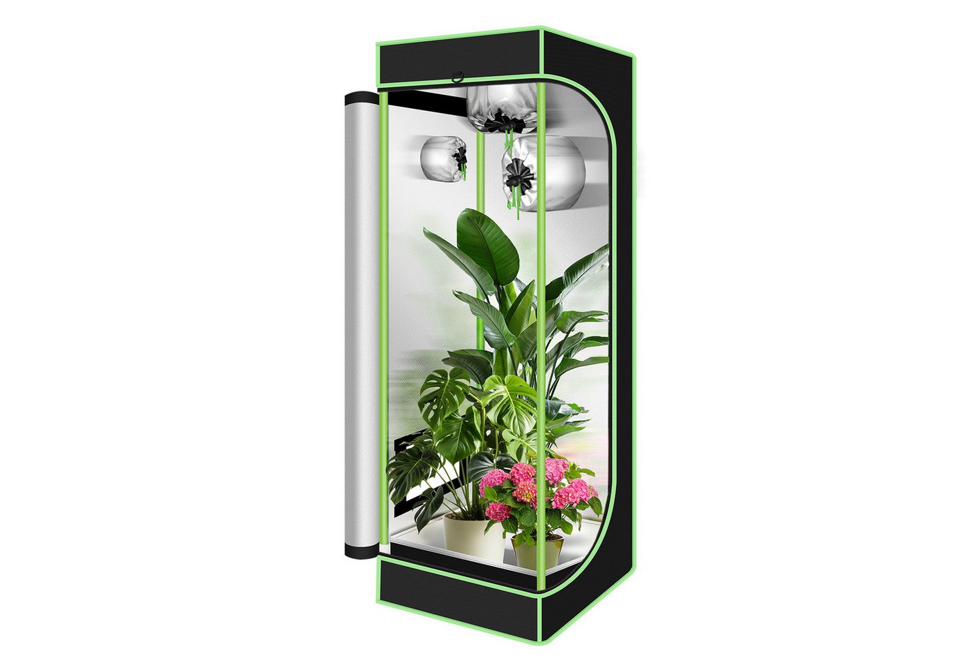 Clanmacy Gewächshaus Growbox Growzelt Gewächszelt 600D Indoor Pflanzenzelt Größe wählbar Bild 5