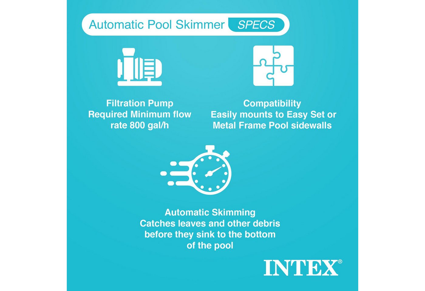 Intex Skimmer Intex Einhängeskimmer Deluxe für Pools bis 4 Meter, Einfache Montage und Reinigung