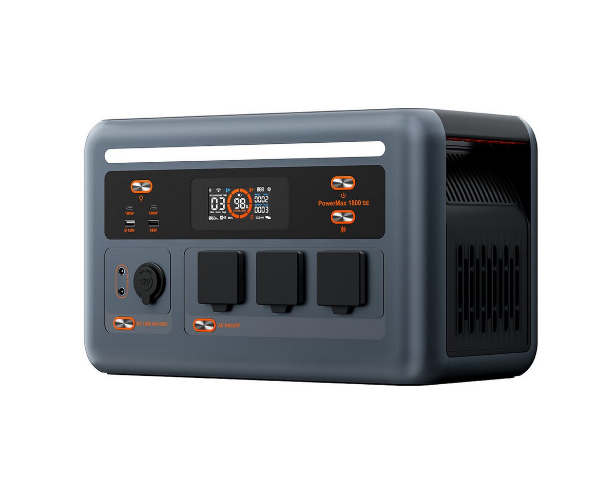 OSCAL Stromerzeuger PowerMax 1800SE Tragbare Powerstation 1800W/1024Wh Solargenerator, 1,8 in kW, (1-tlg), LiFePO4 Akku, 3500+ Zyklen,Solar-Ladung & UPS-Funktion, chnelle Ladung Bild 4