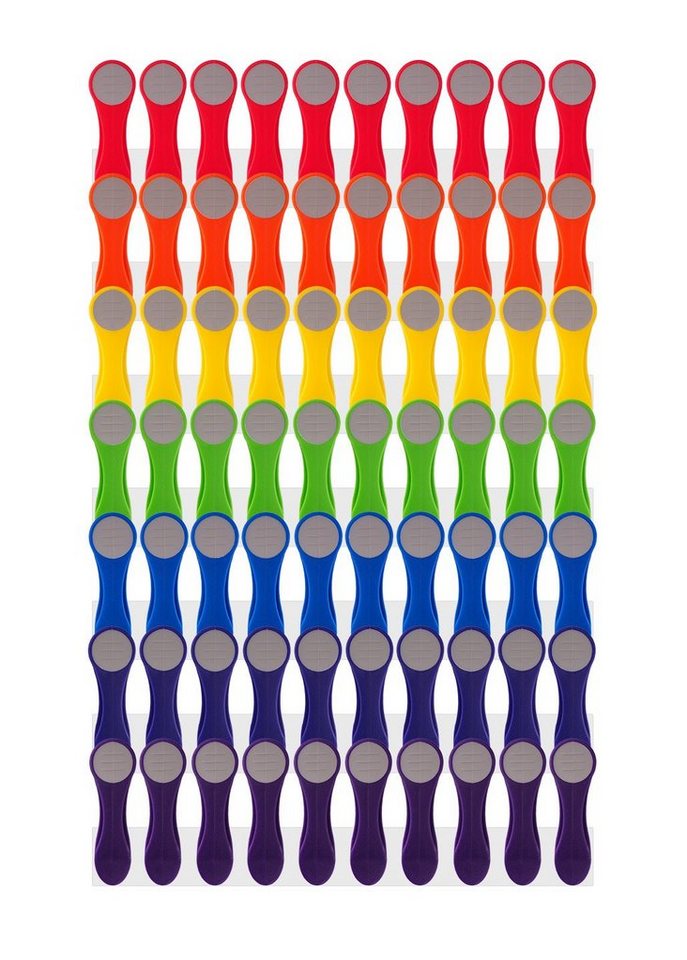 trendfinding Wäscheklammern Regenbogen mit Softgrip, Druckfedern aus Edelstahl, 70 Stk., Langlebigkeit durch Federn aus Edelstahl, neueste Klammertechnik Bild 2