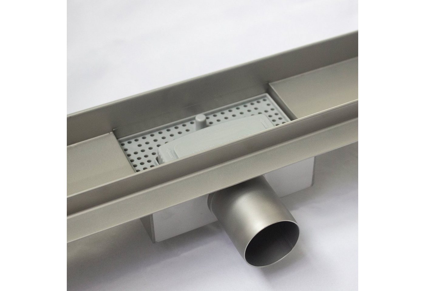 duschspa Duschrinne 50-100cm Edelstahl Lange Wellen Abdeckung, Versteckte Ablaufrinne, mit Geruchsstop und Haarsieb, Silber, Rostfreiem Stahl Duschablauf Bodenablauf Bild 3