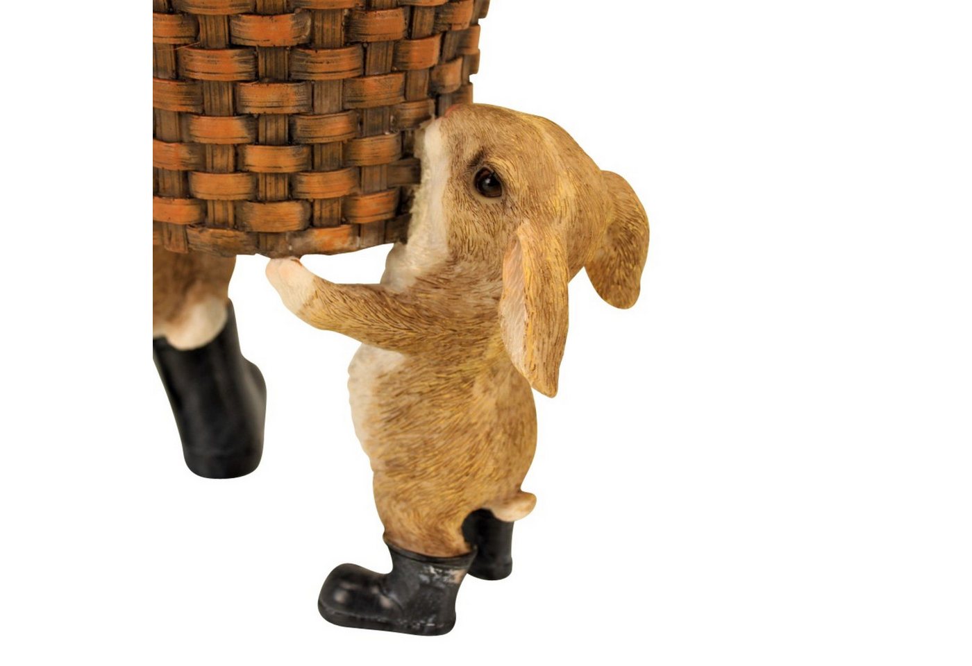 Online-Fuchs Gartenfigur für außen - 2 Hasen, Kaninchen mit Blumentopf - 24 cm groß, (wetterfest), Dekoration für Garten, Terrasse und Balkon