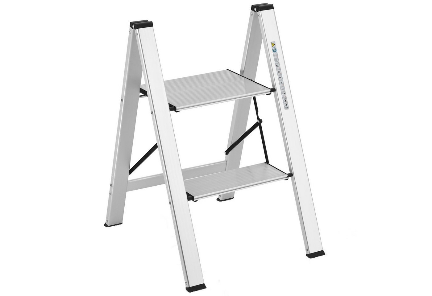 COSTWAY Trittleiter, 2 Stufen bis 150 kg, klappbar rutschfest, aus Aluminium Bild 5