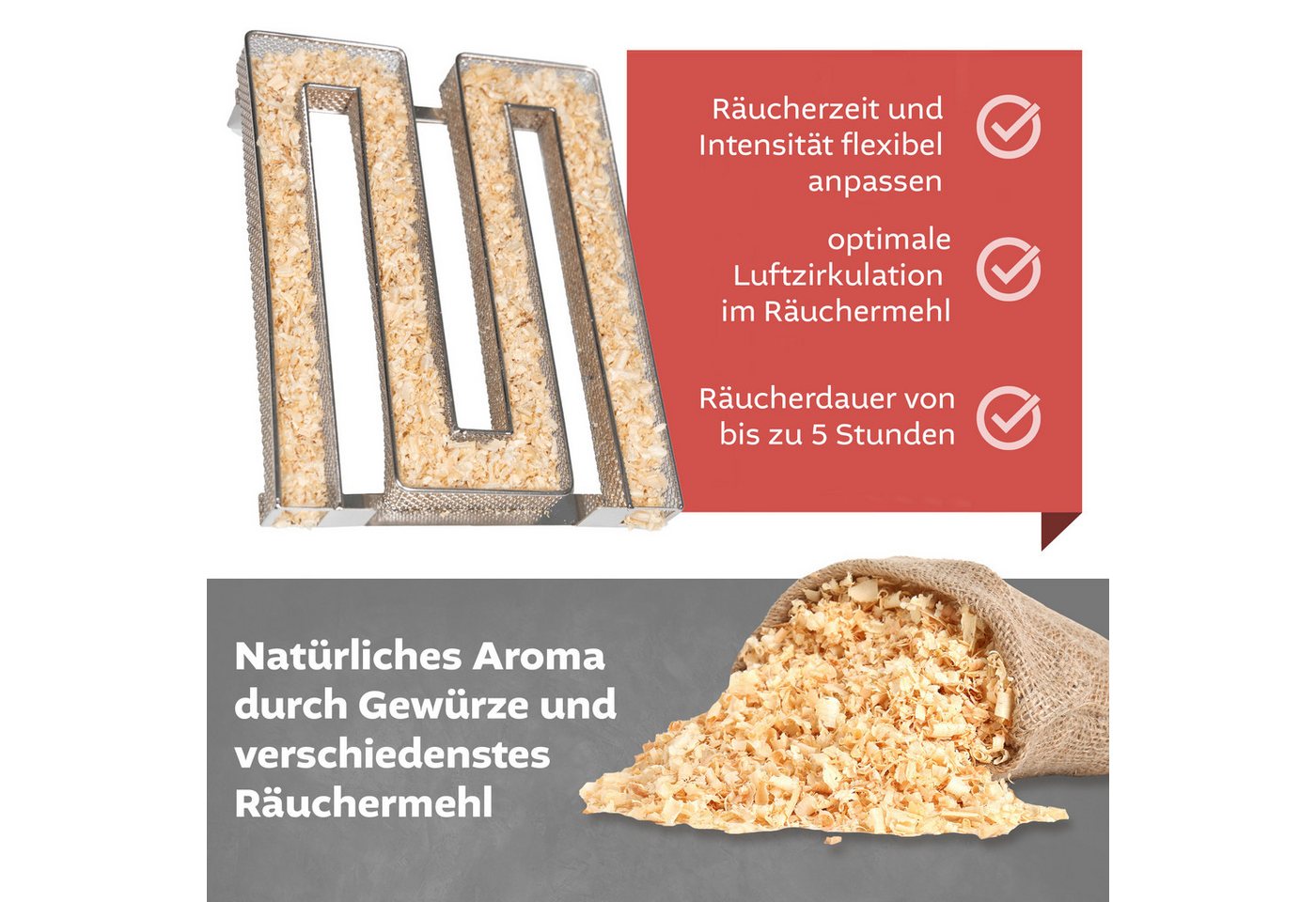 Lemodo Räucherofen Kaltrauchgenerator mit 5 Stunden Räucherzeit, Räucherschnecke, vielseitig Einsetzbar Bild 3