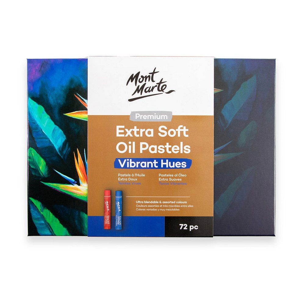 Mont Marte Pastellkreide - Extra weiche Ölpastellkreide Set- Lebendige Farben 39 / 52 / 72 Stk., - Für brillante Kunstwerke - Ideal geeignet für Anfänger & Profi Bild 2