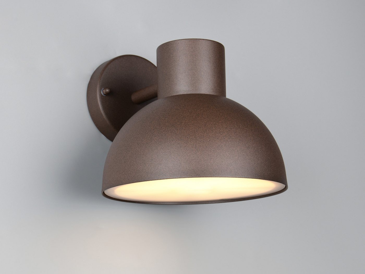 TRIO Leuchten LED Außen-Wandleuchte, LED wechselbar, Warmweiß, IP 44 Außenleuchte Rost-Braun für Außen-Beleuchtung Haus-Wand, Ø 20cm