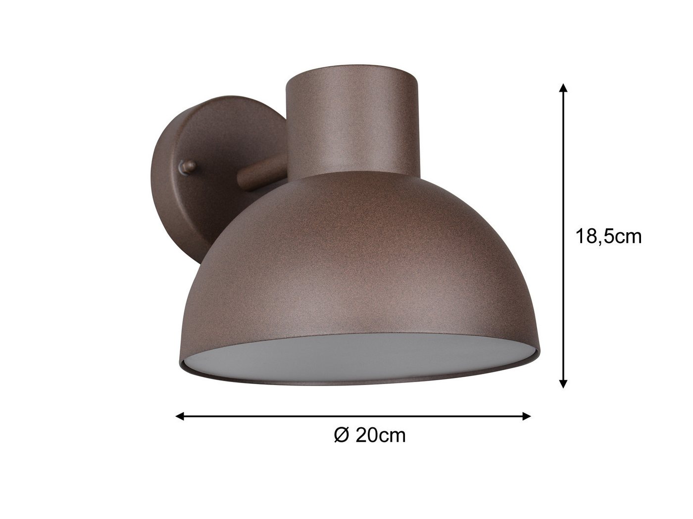 TRIO Leuchten LED Außen-Wandleuchte, LED wechselbar, Warmweiß, IP 44 Außenleuchte Rost-Braun für Außen-Beleuchtung Haus-Wand, Ø 20cm Bild 3