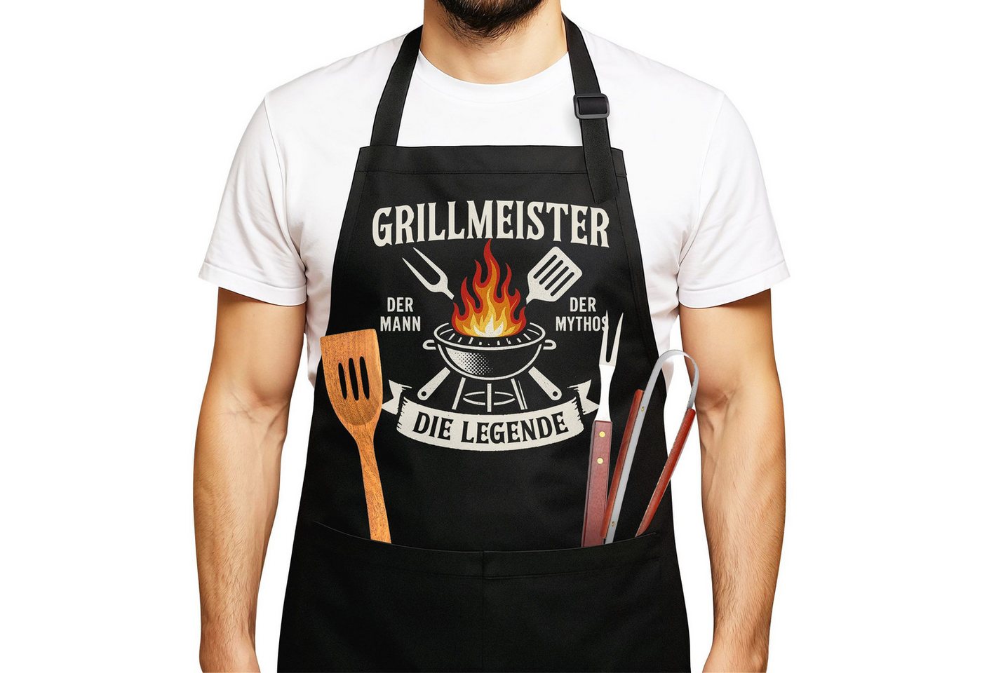 MoonWorks Grillschürze Grillschürze für Männer – Grillmeister Spruch „Der Mann. Der Mythos., mit kreativem Aufdruck Bild 2