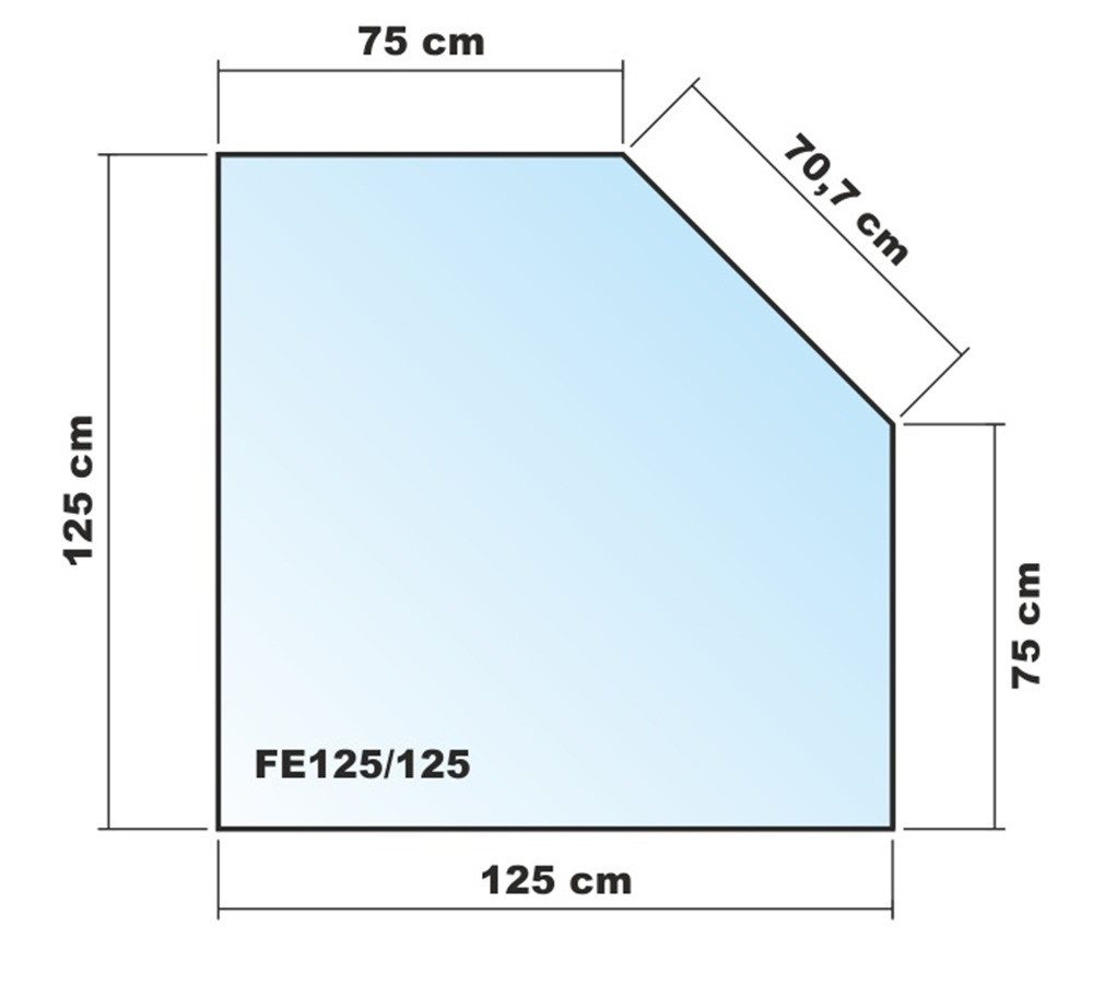 ECOfoxx Bodenschutzplatte Fünfeck 125x125cm - Funkenschutzplatte mit Dichtlippe, Form: Fünfeck / Diamant, mit Silikondichtung (zur Selbstmontage), Klarglas 1250x1250mm Bild 3