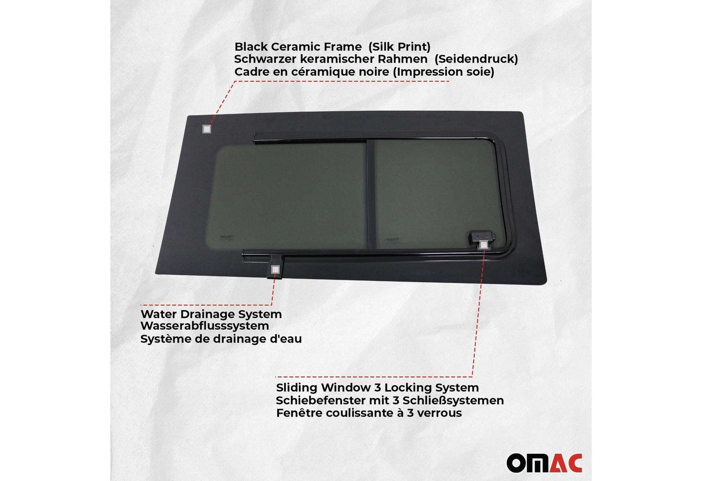 OMAC Fenster Seitenfenster für Renault Master 2010-2024 Links L1, (1 St), Haltbar, Langlebig Bild 4