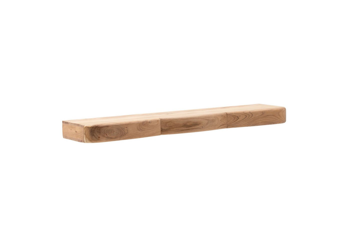 Wohnling Wandregal WL7.389 Schweberegal Akazie Massivholz 120cm Wandboard mit Schubladen, Massivholz Wandregal mit Schubladen, Praktische Ablage für moderne Wohnräume