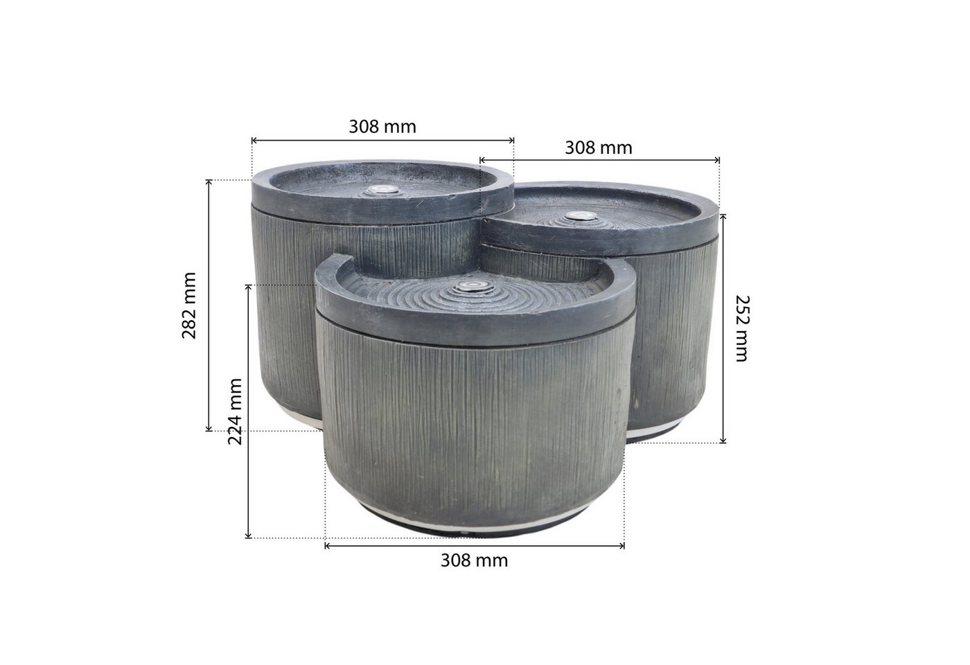 Wacredo Gartenbrunnen Premium Wasserspiel Komplettset Aruba, Wasserbecken BxT: 55x51 cm, Gesamtmaß: 55 x 51 x 28cm (L x B x H) Bild 2
