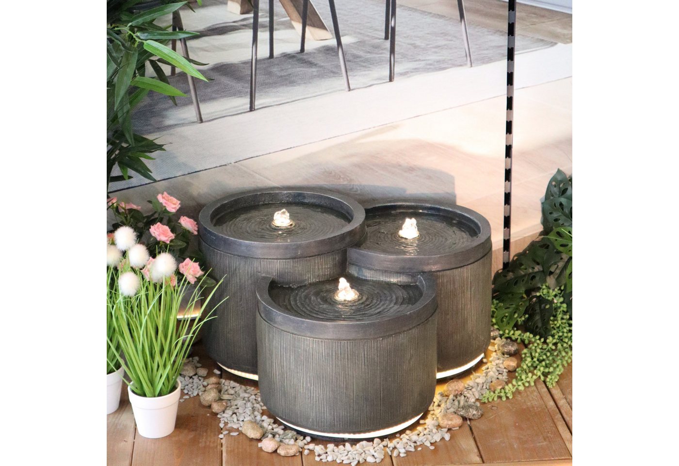 Wacredo Gartenbrunnen Premium Wasserspiel Komplettset Aruba, Wasserbecken BxT: 55x51 cm, Gesamtmaß: 55 x 51 x 28cm (L x B x H) Bild 4