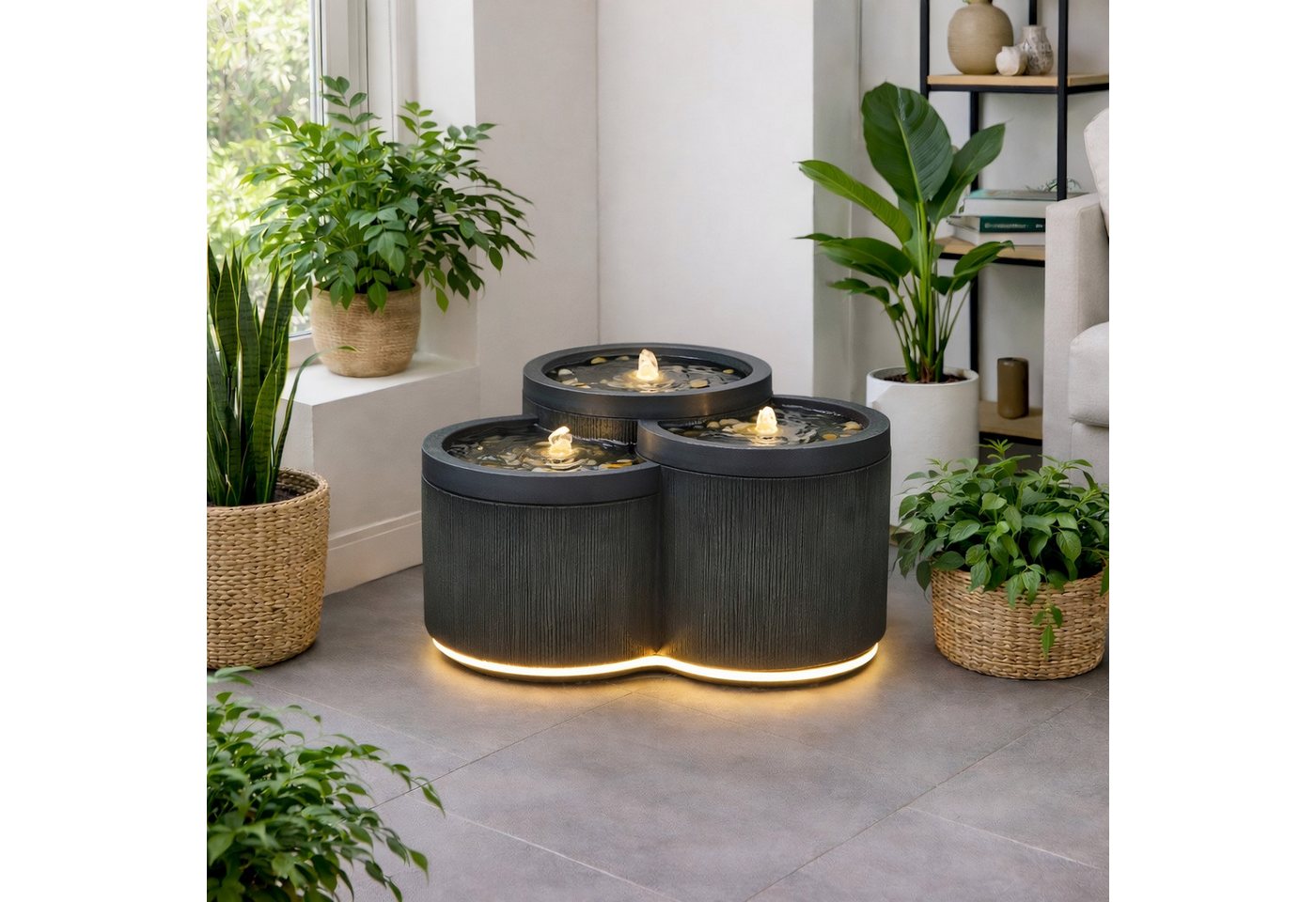 Wacredo Gartenbrunnen Premium Wasserspiel Komplettset Aruba, Wasserbecken BxT: 55x51 cm, Gesamtmaß: 55 x 51 x 28cm (L x B x H) Bild 5