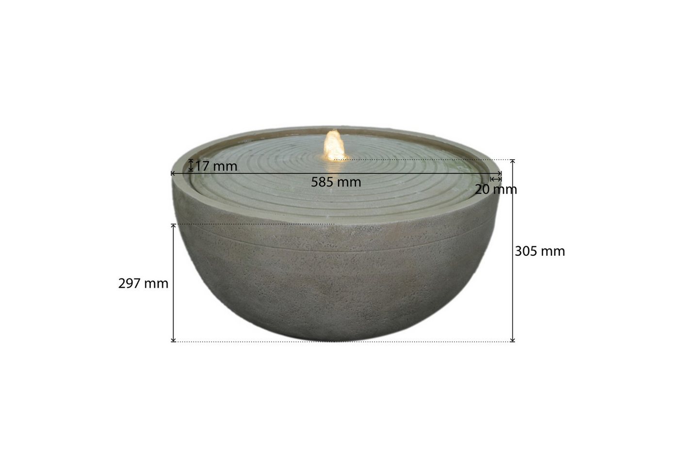 Wacredo Gartenbrunnen Premium Wasserspiel Komplettset Palau, Wasserbecken BxT: 59x59 cm, Gesamtmaß: 59 x 59 x 32cm (L x B x H)