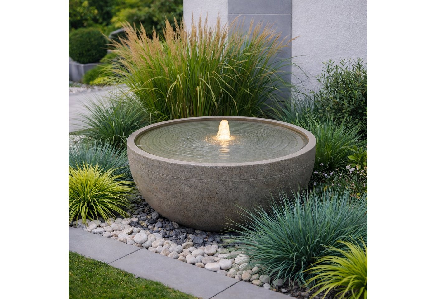 Wacredo Gartenbrunnen Premium Wasserspiel Komplettset Palau, Wasserbecken BxT: 59x59 cm, Gesamtmaß: 59 x 59 x 32cm (L x B x H) Bild 3