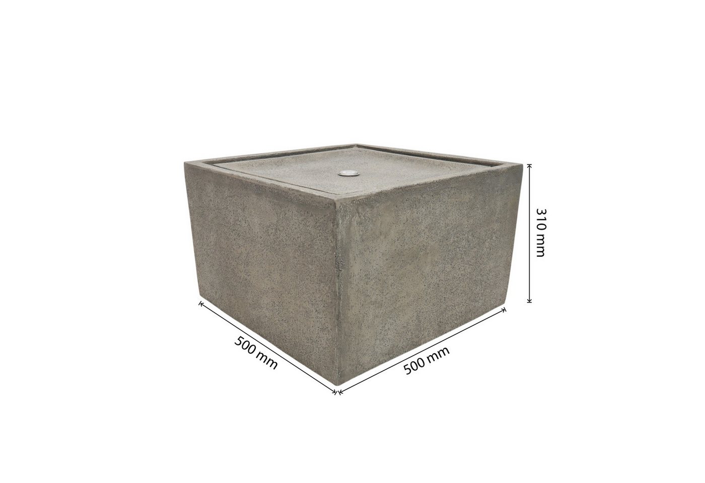 Wacredo Gartenbrunnen Premium Wasserspiel Komplettset Manila sand, Wasserbecken BxT: 50x50 cm, Gesamtmaß: 50 x 50 x 31cm (L x B x H) Bild 4