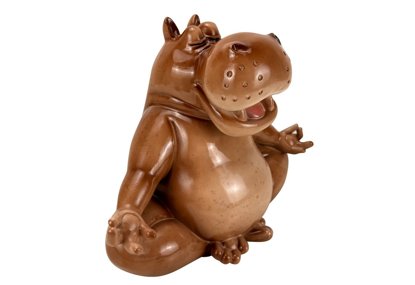 Online-Fuchs Gartenfigur für draußen - chilliges Nilpferd in Yoga Position - Deko Figuren, (für Yoga-Fans und Gartenliebhaber, wetterfest), aus hochwertigem Kunstharz gefertigt - für den Innen- und Außenbereich