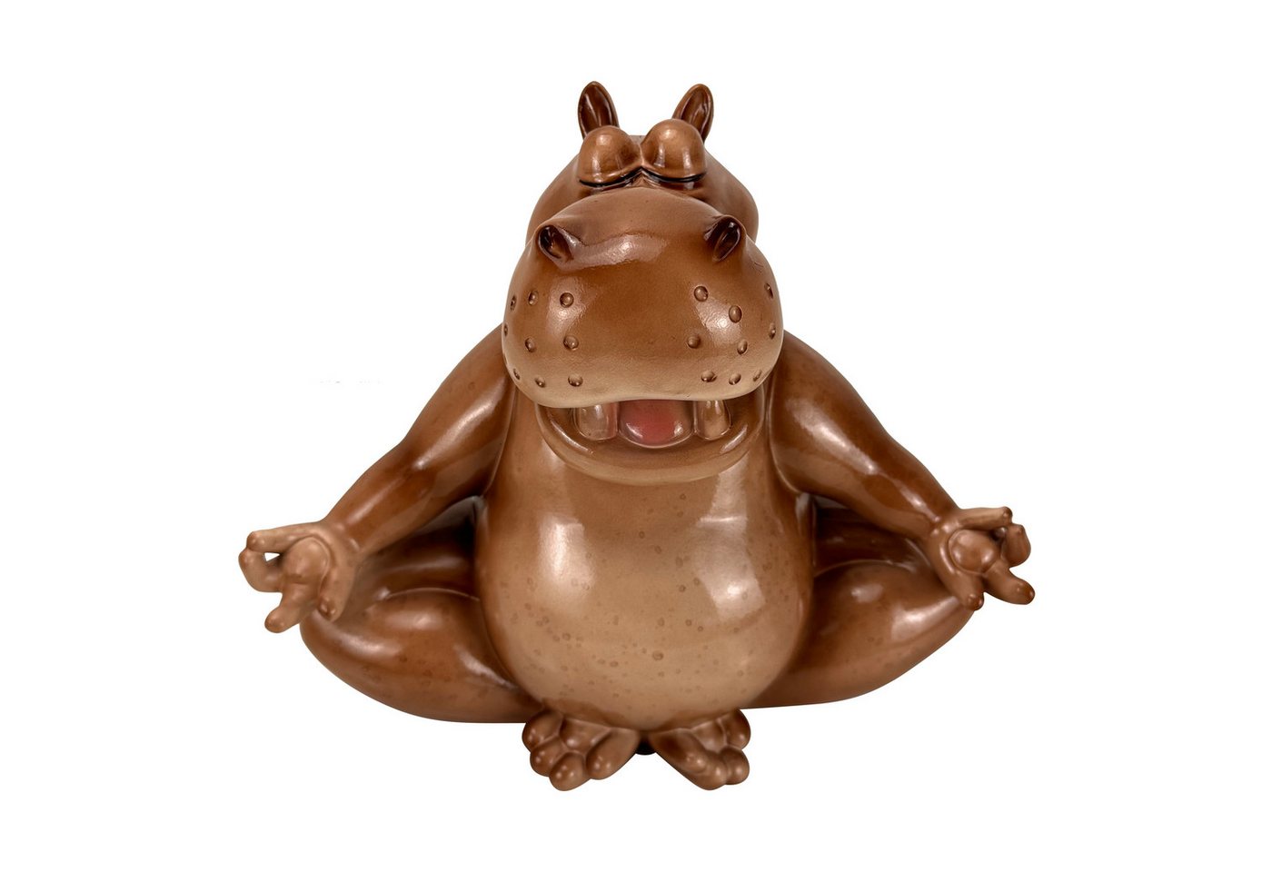 Online-Fuchs Gartenfigur für draußen - chilliges Nilpferd in Yoga Position - Deko Figuren, (für Yoga-Fans und Gartenliebhaber, wetterfest), aus hochwertigem Kunstharz gefertigt - für den Innen- und Außenbereich Bild 3