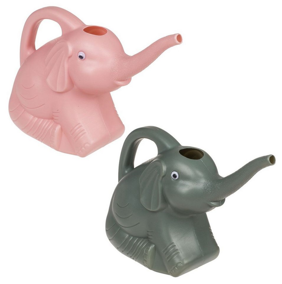 Out of the Blue Gießkanne Gießkanne Elefant 2 L Kunststoff rosa o. grau 29x11x20 cm, leichtes, kinderfreundliches Design Bild 2