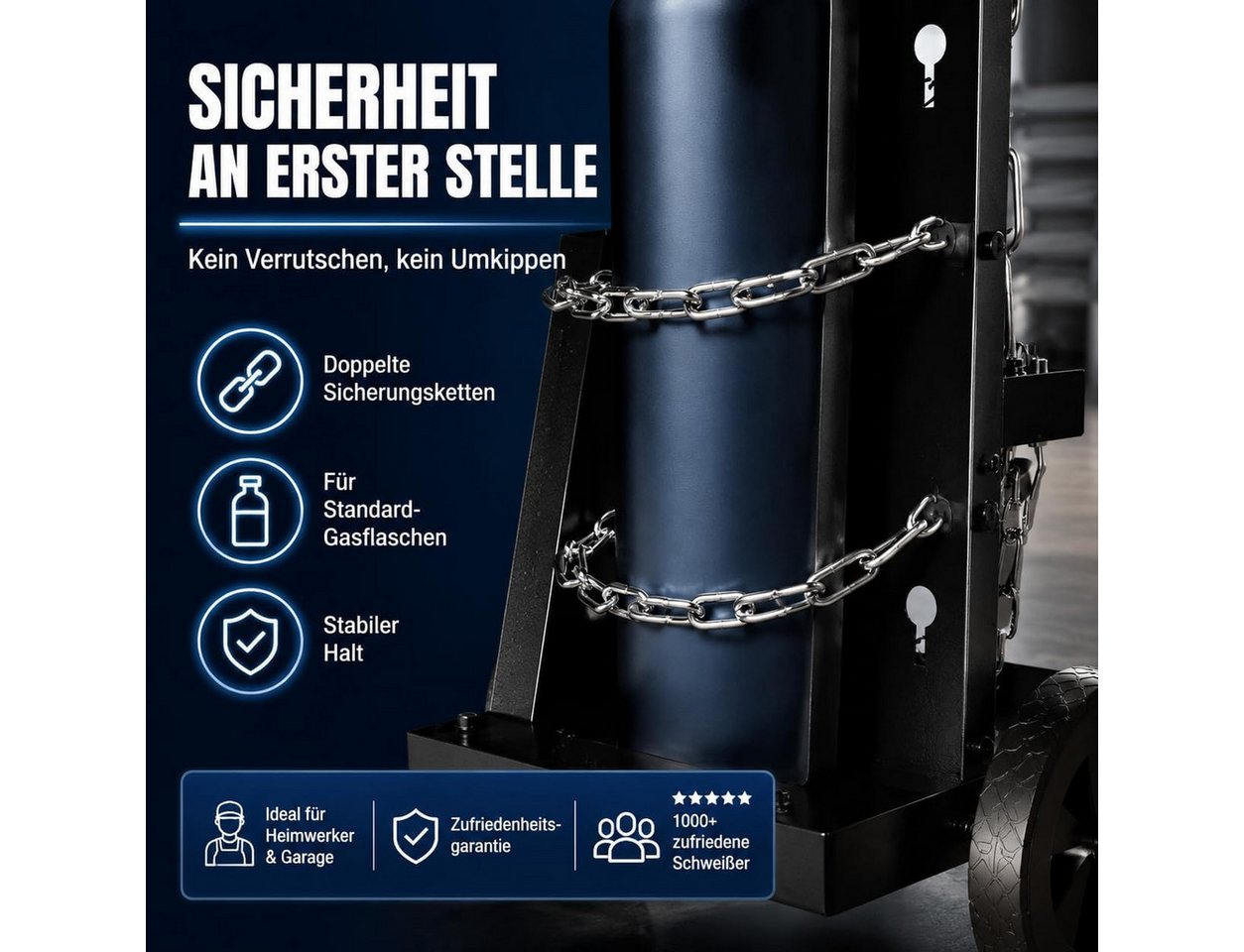 Werkthor Werkstattwagen WERKTHOR Schweißwagen 80 kg Tragkraft mit 3 Ebenen, Basic, Bis 80 kg Bild 3