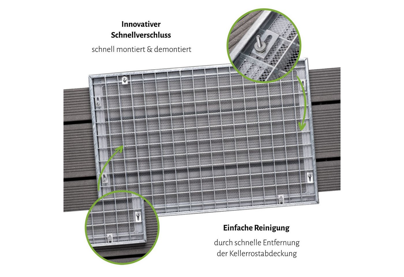 empasa Lichtschachtabdeckung "EXPERT", Kellerschachtabdeckung mit Schnellverschluss - EVA Bild 5