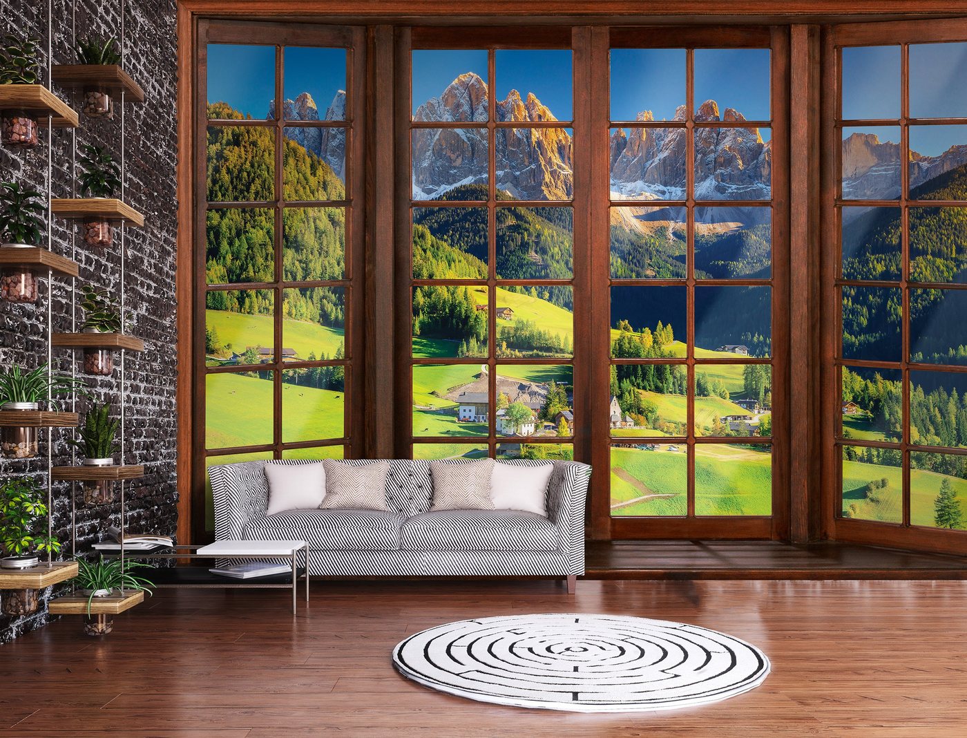 Wallarena Fototapete Berge - Mehrfarbig - Modern - Vlies - Wohnzimmer, glatt, 152x104cm Bild 2