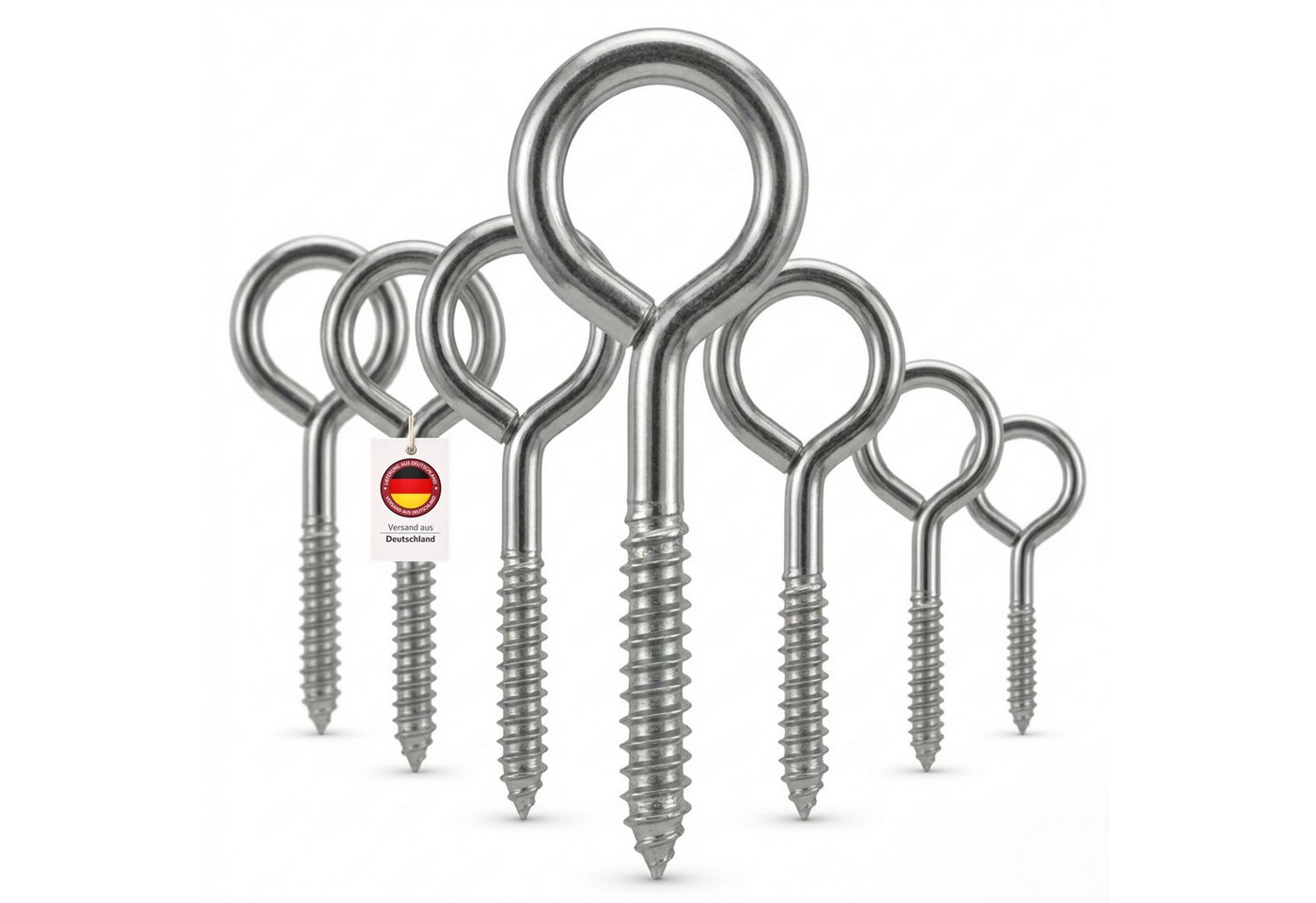 HOOZ Ringschrauben, (Augenösenschraube, 50 St., Einschraubhaken Ring), Belastbare Schraubhaken Ring aus robustem Stahl mit Holzgewinde Bild 2