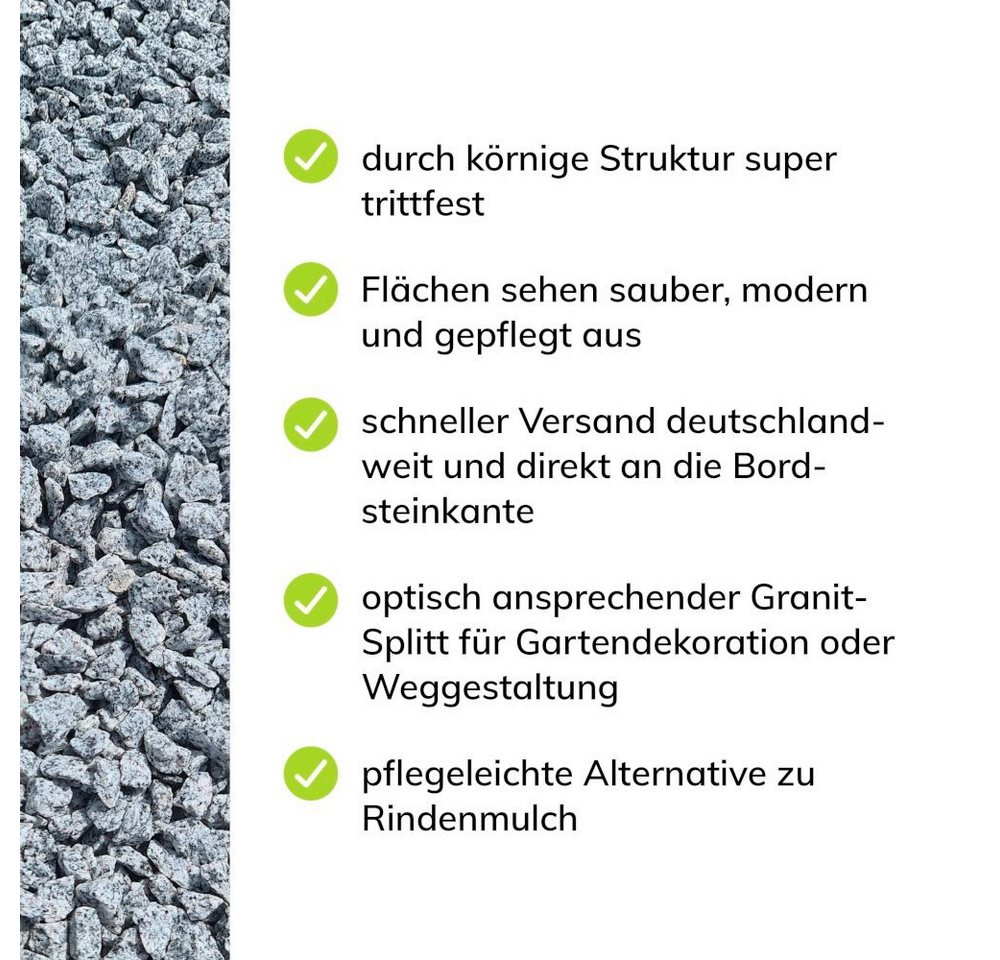 CM-Gartendesign Stein Passauer Granit Splitt, (2/5mm, grau), 20kg Bild 2
