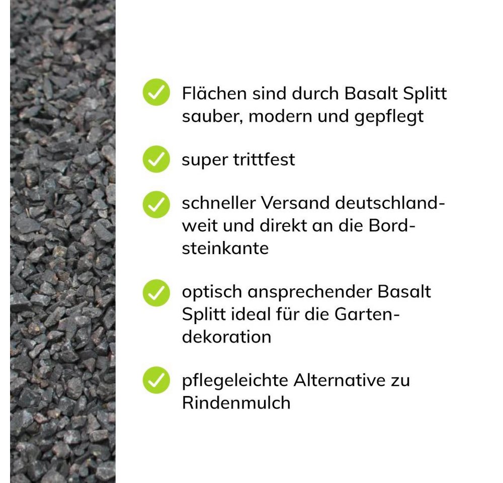 CM-Gartendesign Stein Basalt Splitt, (8/16mm, anthrazit), 1000kg Bild 3