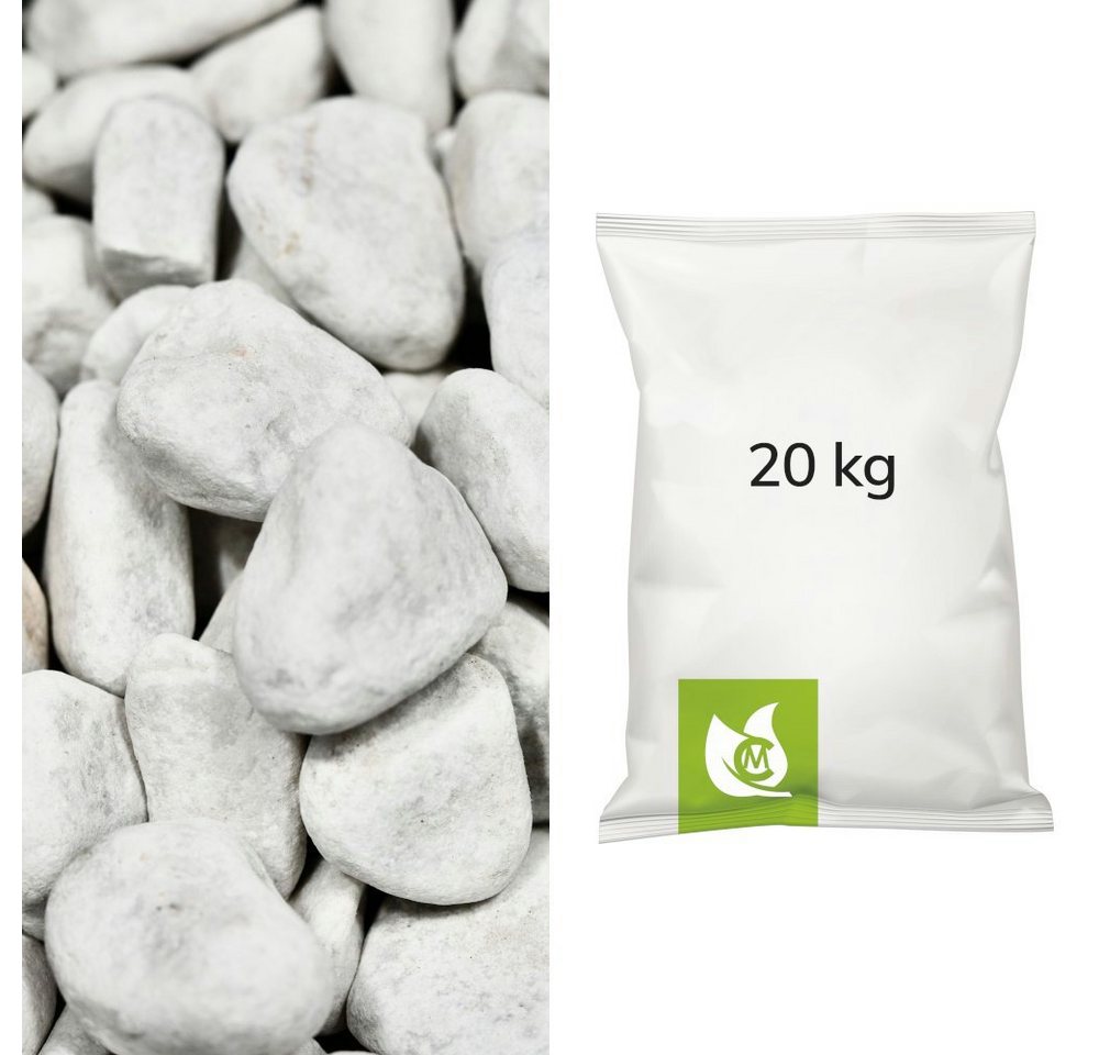 CM-Gartendesign Zierkies Schneeweiß Kies, (16/25mm, weiß), 20kg Bild 2