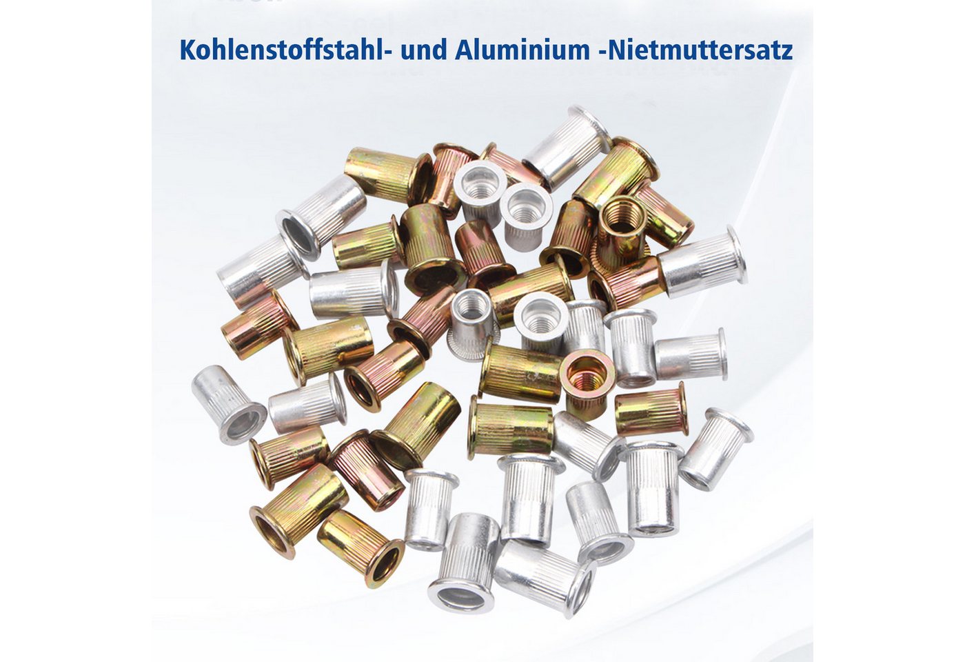 CCLIFE Niete 500tlg Nietmuttern Sortiment M3 M4 M5 M6 M8 M10 Flachkopf Bild 2