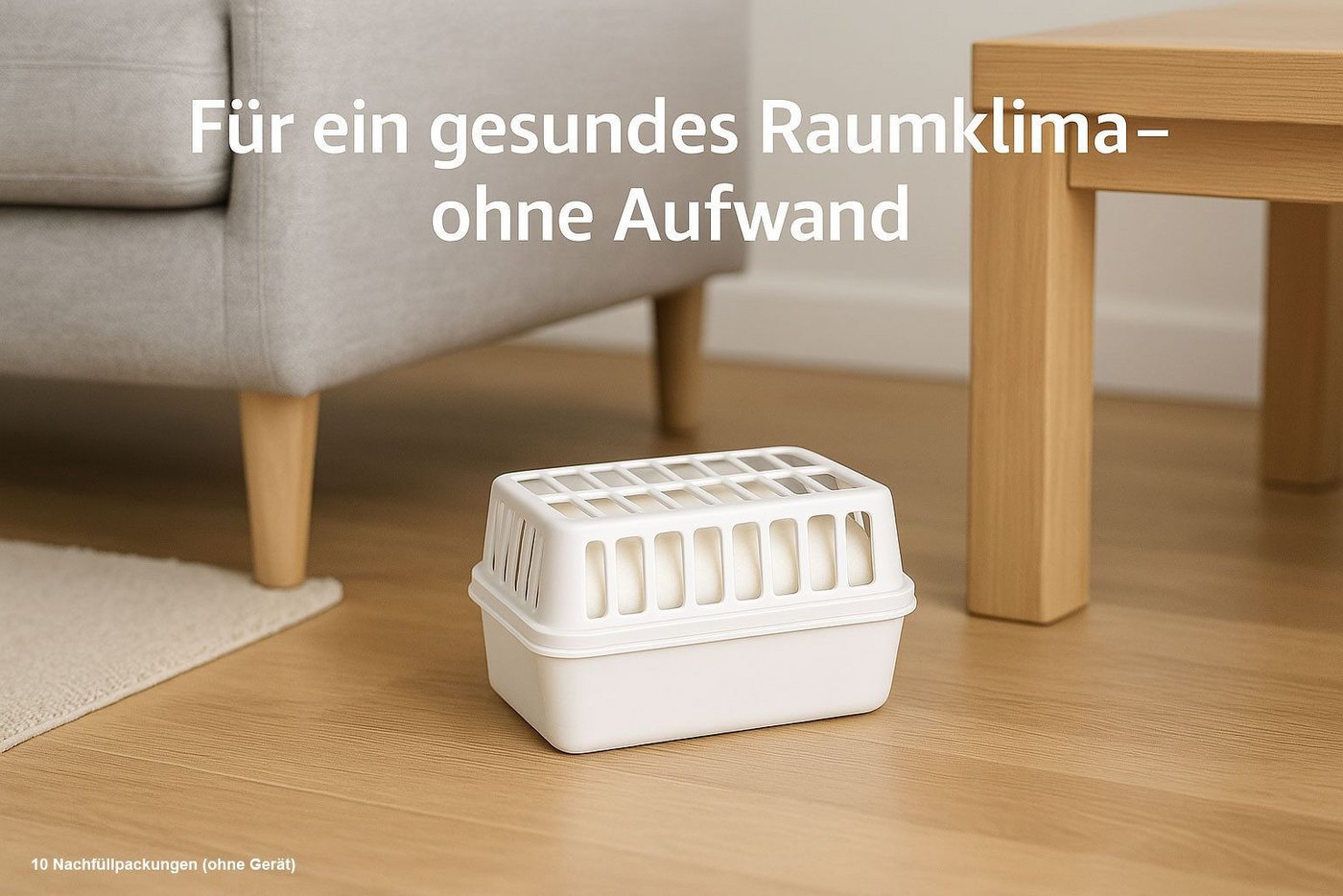 VABIONO Raumentfeuchter-Nachfüllpack 10 x 1,2 kg für Granulat Luftentfeuchter - kostengünstig + effektiv, für Entfeuchter, Geruchsneutral, kein Stromverbrauch, Deutsche Marke, kostenfreier Versand Bild 4